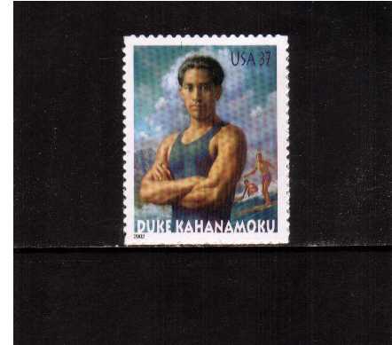 view larger image for  : SG Number 4173 / Scott Number 3660 (2002) - Duke Kahanamoku - 'Father of Surfing'
<br/>
<br/>
Self adhesive