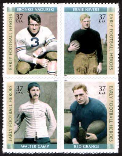 view larger image for  : SG Number 4311a / Scott Number 3811a (2003) - Early Football Heroes - block of 4
<br/>
<br/>
Self adhesive