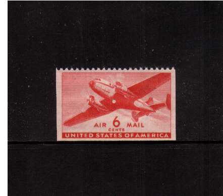 view larger image for Airmails Airmails: SG Number A901v / Scott Number 6c (1943) - Carmine booklet single with straight edges
