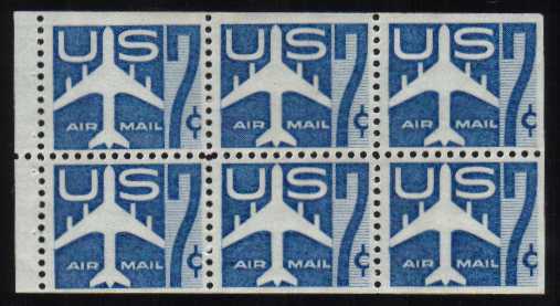 view larger image for Airmails Airmails: SG Number A1111a / Scott Number  (1958) - as above but booklet pane of 6