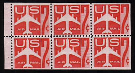 view larger image for  : SG Number A1112a / Scott Number C60a (1960) - Jet Silhouette<br/>
Booklet pane of six