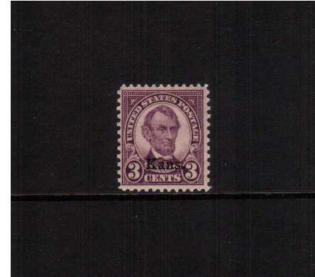 view larger image for  : SG Number 658 / Scott Number 661 (1929) - Abraham Lincoln
<br/>with 'Kans.' Overprint