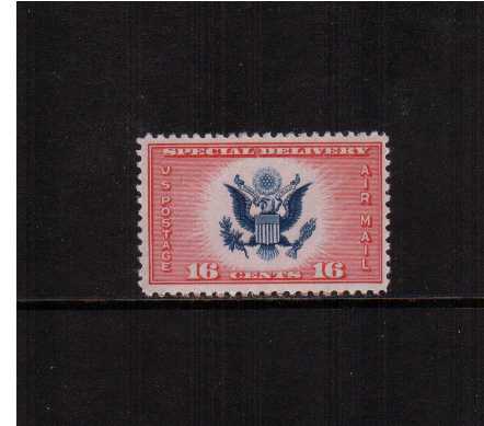 view larger image for The Back Of The Book Issues Airmail Special Delivery: SG Number AE751 / Scott Number 16c (1936) - The Great Seal<br/> Red & Blue