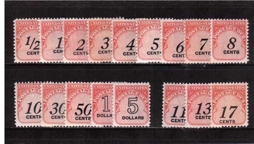 view larger image for  : SG Number D1130-42 / Scott Number J88-J104 (1959) - Set of seventeen