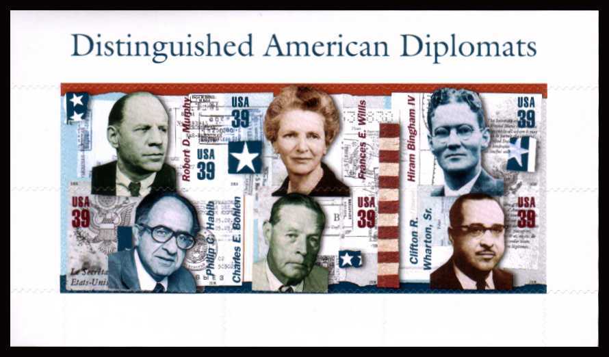 view larger image for  : SG Number MS4617 / Scott Number 4076 (2006) - Distinguished American Diplomats minisheet.
<br/>
<br/>
Self adhesive