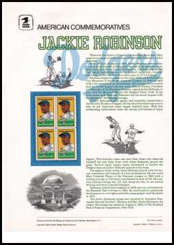 view larger image for  : SG Number 1993 / Scott Number 2016 (1982) - Black Heritage Series<br/>
Jackie Robinson<br/>
Baseball<br/><br/>
<b>COMMEMORATIVE PANEL 170</b>