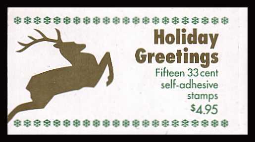 view larger image for Booklets Booklets: SG Number - / Scott Number $4.95 (1999) - Christmas - Deer<br/>
<br/>
Self adhesive