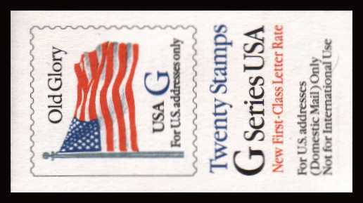 view larger image for Booklets Booklets: SG Number - / Scott Number ($6.40) (1994) - Old Glory Flag<br/>
Blue 'G'<br/>
<br/>
contains SC2884a x2