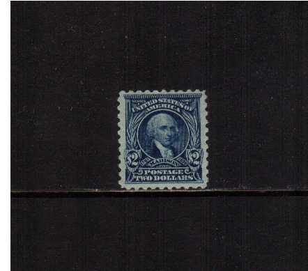 view larger image for The Washington - Franklin Issues 1916-1917 No Wmk - Flat Press - Perf 10: SG Number 485 / Scott Number $2 Dark Blue (1916) - James Madison<br/>
A superb lightly mounted mint single with excellent centering, colour and perforations