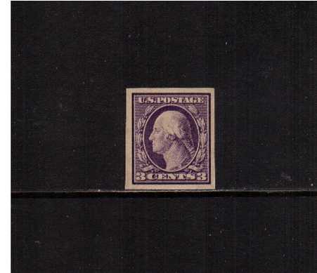 view larger image for The Washington - Franklin Issues 1908-1909 Double Line wmk - Imperforate: SG Number 352 / Scott Number 3c Violet (1908) - George Washington<br/>
a lightly mounted mint single