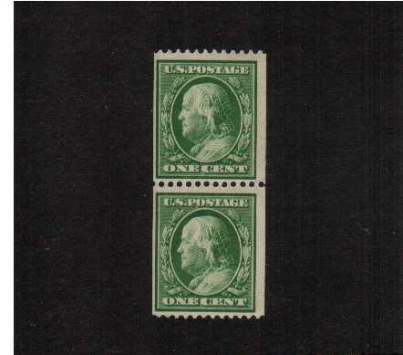 view larger image for The Washington - Franklin Issues 1908-1909 Double Line wmk - Coils: SG Number 355pr / Scott Number 1c x2 (1908) - George Washington<br/>
Coil - Perforation 12 x Imperforate<br/>
A superb unmounted mint pair