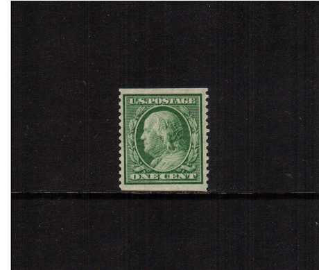 view larger image for The Washington - Franklin Issues 1908-1909 Double Line wmk - Coils: SG Number 359 / Scott Number 1c Green (1908) - George Washington
Coil - Imperforate x Perforation 12
A fine mounted mint single with better than usual centering for these coil issues