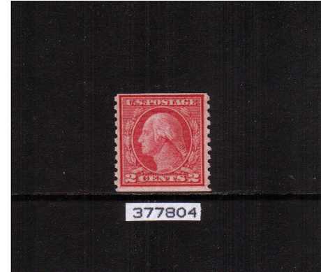 view larger image for  : SG Number 459 / Scott Number 453 (1914) - George Washington<br/>
Coil - Imperforate x Perforation 10<br/>
A superb unmounted mint stamp with excellent centering for this issue with the benefit of a PHILATELIC FOUNDATION  certificate.