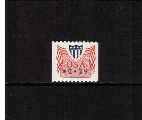 view larger image for The Back Of The Book Issues Computer Vended Postage: SG Number - / Scott Number 29c (1992) - Red and Blue<br/>
Perforation 10 x Imperforate - Dull Gum<br/>
Coil