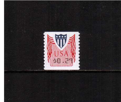 view larger image for The Back Of The Book Issues Computer Vended Postage: SG Number - / Scott Number 29c (1994) - Red and Blue<br/>
Imperforate x Perforation 9.9 <br/>
Coil