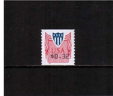 view larger image for The Back Of The Book Issues Computer Vended Postage: SG Number - / Scott Number 32c (1994) - Red and Blue<br/>
Imperforate x Perforation 9.9<br/>
Coil