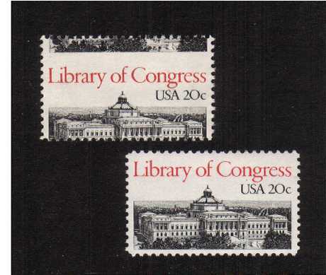 view larger image for  : SG Number 1981var / Scott Number 2004var (1982) - A superb unmounted mint single with a huge perforation shift resulting in the text LIBRARY OF CONGRESS appearing in the middle of the stamp.