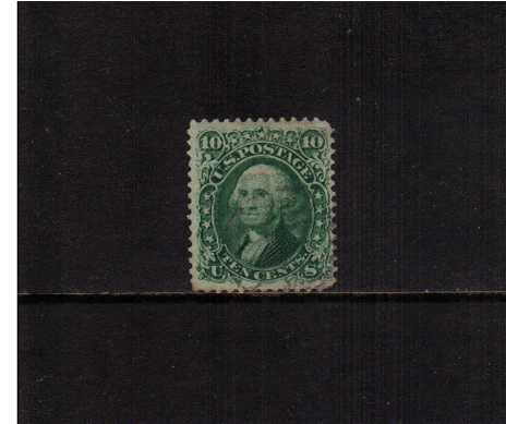 view larger image for Early Issues To 1906 Early Issues To 1906: SG Number 64 / Scott Number 10c Washington -  Green (1861) - A good very lightly used stamp.