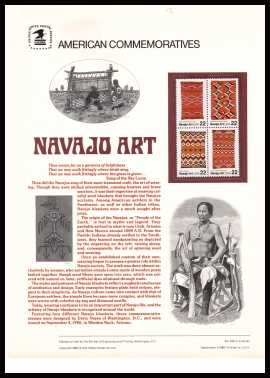 view larger image for  : SG Number 2229-2232 / Scott Number 2235-2238 (1986) - Navajo Art<br/><br/>
<b>COMMEMORATIVE PANEL 269</b>