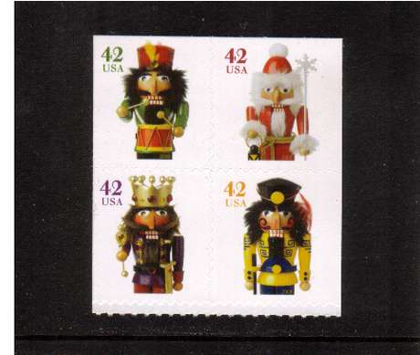 view larger image for  : SG Number 4914-4917 / Scott Number 4367a (2008) - Holiday Nutcrackers<br/>
Smaller size - ex booklet<br/>
2008 Date horizontally<br/>
<br/>
Self adhesive