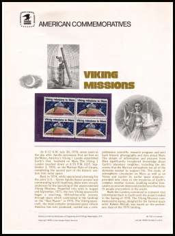 view larger image for  : SG Number 1730 / Scott Number 1759 (1978) - Viking Space Missions
<br/><br/>
<b>COMMEMORATIVE PANEL 100</b>