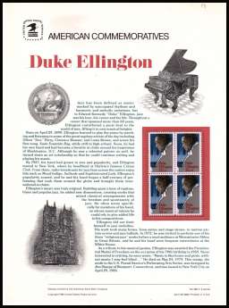 view larger image for  : SG Number 2222 / Scott Number 2211 (1986) - Duke Ellington - Jazz Music
<br/><br/>
<b>COMMEMORATIVE PANEL 262</b>