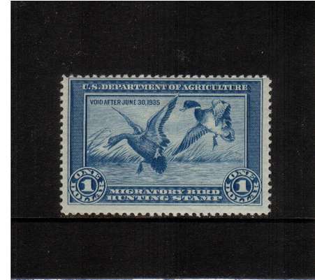 view larger image for Federal Ducks Federal Ducks: SG Number  / Scott Number $1 (1934) - Migratory Bird Hunting and Conservation Stamp<br/>
Inscribed 'Void after June 30th, 1935'<br/>
A superb unmounted mint single.