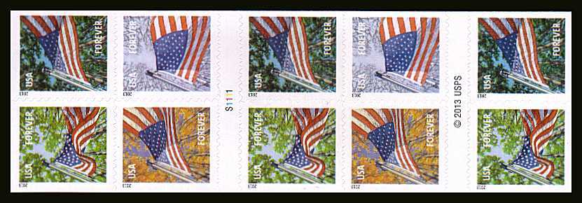 USPS Forever Postage Stamps (A Flag for All Seasons Self-Adhesive Booklet of 20)