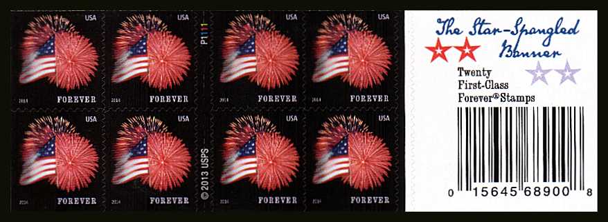 USPS Forever Postage Stamps (A Flag for All Seasons Self-Adhesive Booklet of 20)