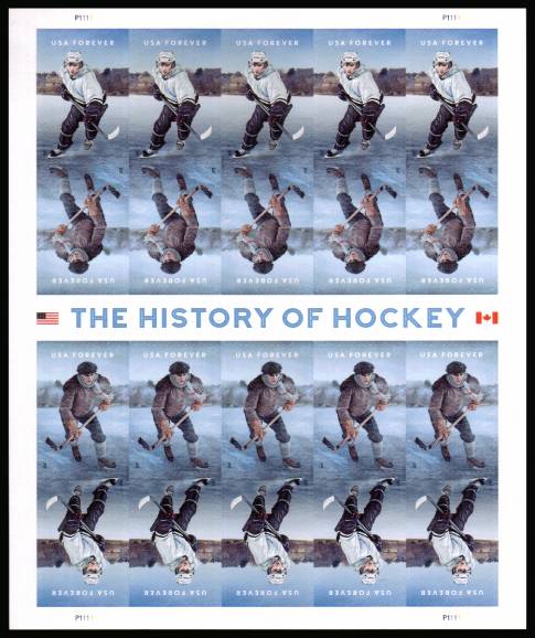 view larger image for  : SG Number  / Scott Number 5252v (2017) - The History of Hockey<br/>
Sheet of 20<br/><br/>
Self Adhesive
